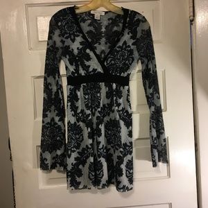 White House Black Market Sz S Blk/Gray Dress/Tunic